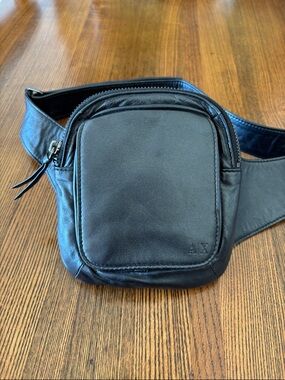 Armani Exchange Black Leather Belt Bag